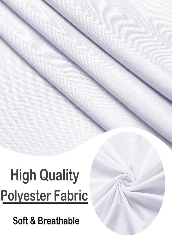 Qubjus 4 Pack Stretch Spandex Dining Chair Covers with Skirt - Washable & Fitted Slipcovers for Dining Room Chairs, Weddings, Home, Hotel Decor - White - Image 3